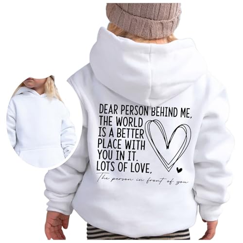 TO THE PERSON BEHIND ME印花童卫衣秋冬休闲宽松中大童帽衫 Jackets For Girls 10 to 12