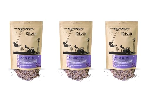 Image of Jaivik Uttarakhand - Lavender Buds Loose Leaf Tea (300 g), Whole Dried Flower, Caffeine-Free, Rich in Antioxidant, Pack of 3