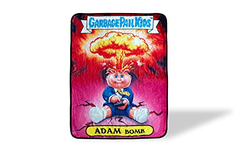 Garbage Pail Kids Adam Bomb Large Fleece Throw Blanket | Official Garbage Pail Kids Throw Blanket | Inspired by The Garbage Pail Kids Trading Cards | Measures 60 x 45 Inches