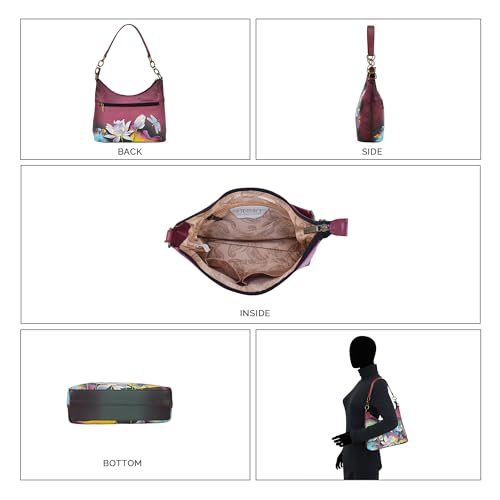Anna by Anuschka Women's Original Hand-Painted Genuine Leather Hobo Shoulder Bag3