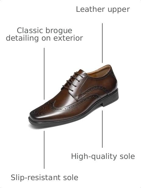 Image of Mens Leather Oxford Shoes Formal Lace up Dress Shoes