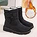 Toumov Womens Snow Boots Lightweight Warm Faux Fur Lined Mid-Calf Booties Walking Non Slip Booties Comfortable Waterproof Warm Outdoor Shoes Fashion Resistant Boots Snowboots Black