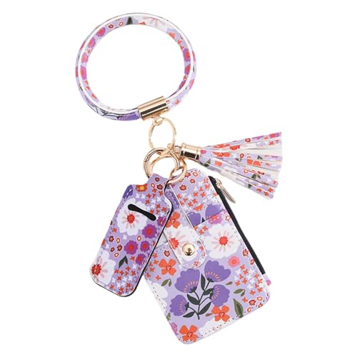 Dottduya Tarjetero con estampado floral para tarjetas con diseño floral - Cartera floral para mujer | Lindo estuche delgado para tarjetas de viaje, lindo monedero para tarjetas pequeño, versátil y