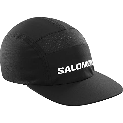 Salomon Runlife Gorra para Hombre y Mujer, Flexible con Cierre Elástico y Ajustable, Secado Rápido, optimo para Hacer Ejercicio, Negra, Talla Unica