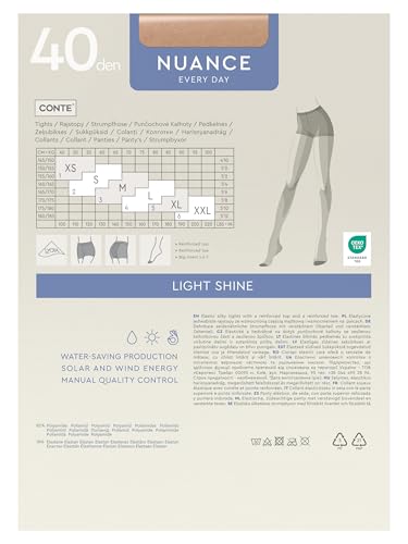 Image of Conte Tights Control Top Semi Opaque Pantyhose Silky Matte Effect Nuance 40 Den