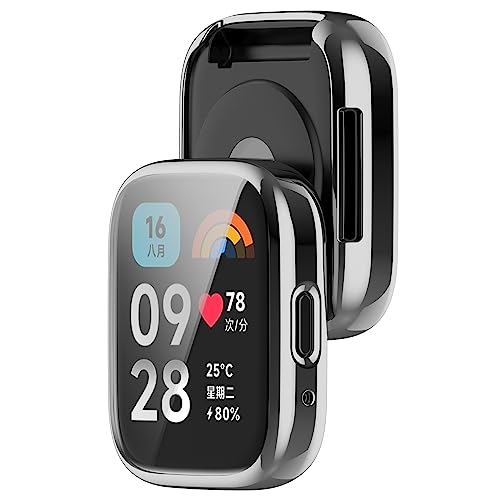 Tyogeephy Case for Redmi Watch 3 Active/Watch 3/3 Lite, Slim, Soft TPU, Scratch & Bump Protection, Plating Silver - Image 2