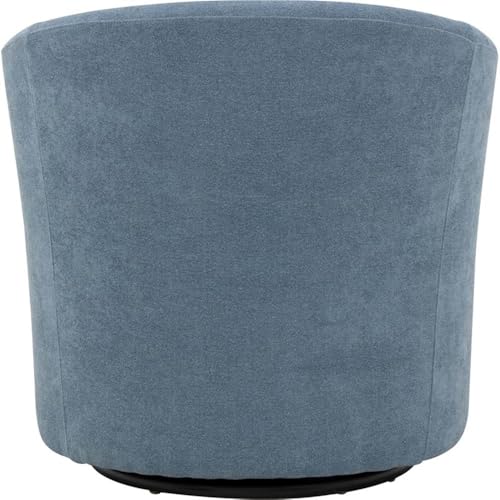 Sillón giratorio con tapizado de tela azul claro miniatura 4