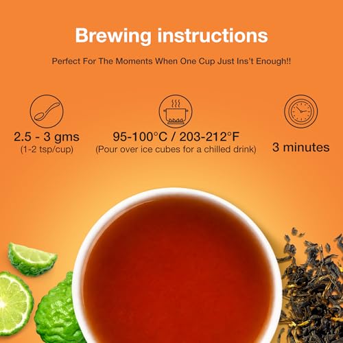 Image of Zi Chun Tea | Bergamot Earl Grey Tea Loose Leaf | Made with Extra Whole Bergamot Pieces (Not Oil), Premium Assam Black Tea, Bold Citrus Flavor, Non-GMO, No Artificial Ingredients | 8.8 oz