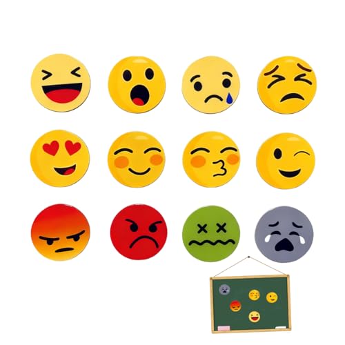 Quesuc Paquete De 12 Imanes De Nevera Con Emoticonos 3D,
