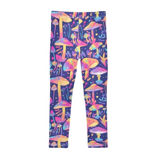 Trippy Mushrooms Rainbow Kids Girl's Athletic Leggings Fashion High Waisted Athleisure Pants Exercise2
