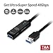 SIIG USB 3.0 Active Repeater Cable 15-Meters, USB Extension Cable for USB Flash Drive, Hard Drive, VR, Printer, Camera (JU-CB0711-S1)