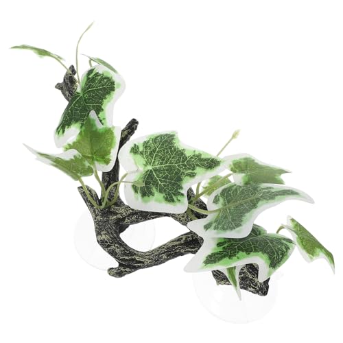 VANZACK Realistic Resin Reptile Terrarium Plant Decor for Amphibian Habitat Faux Climbing and Resting Vines for Lizards Geckos and Frogs Maintenance and Reptile