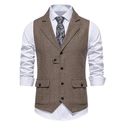 Men's Suit Vest Spring Summer American Vintage Lapel Suit Vest for men4