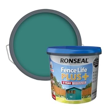 SAVING HUB Fence Paint 5L - Exterior Wood Paint - Sheds & Fences Life Plus - Dry in 4 Hours (Teal)