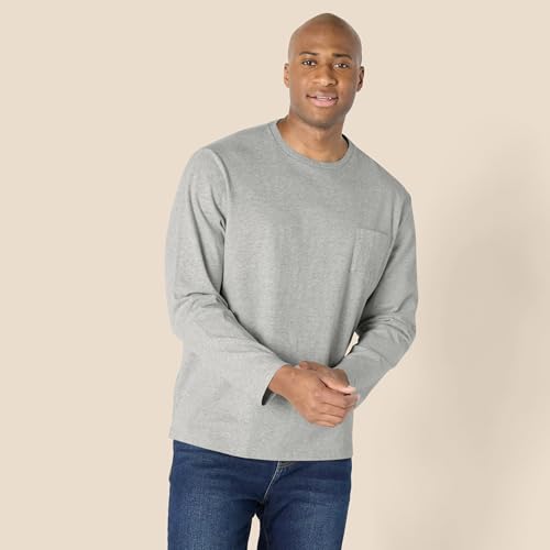 Image of Amazon Essentials Men's Regular-Fit Crewneck Long-Sleeve T-Shirt, Casual Cotton Jersey