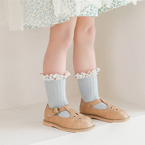 Baby Girl Princess Socks Mary Janes Socks Lace Flower Ruffles Dress Ankle Socks for Newborn Toddler Infants4