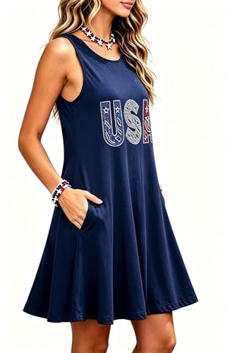Image of Womens Sleeveless Casual Funny Patterned Holiday Dresses