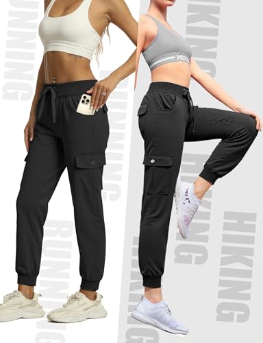 Hiking Pants for Women Water Resistant with Pockets Jogger Cargo Pant Lightweight Quick Dry for Camping4