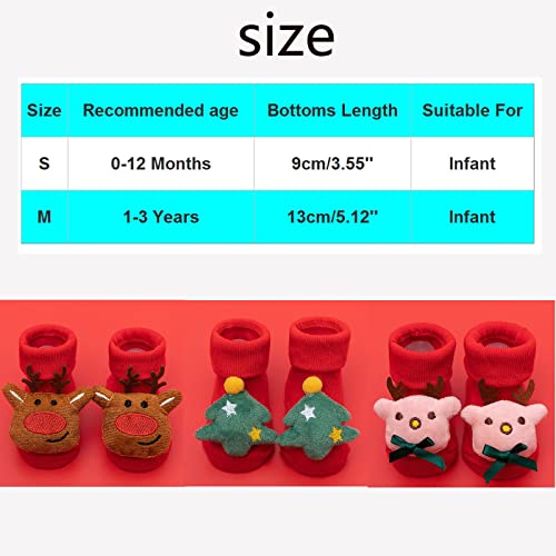 Christmas Knitted Plush Socks for Newborn Boy Girl Winter Thickened Antiskid Cute Cotton Floor Plush Socks Shoes4