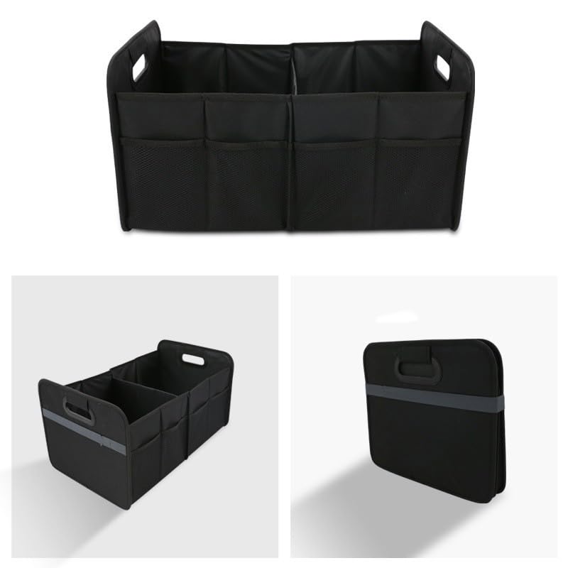 NURCIX Auto Bagagliaio Pieghevole Cuoio Organizer, per Mercedes-Benz Mercedes-EQ R-Class S-Class SL SLK V-Class AMG Fondo Antiscivolo Car Tronco Vani e contenitori,C/Black Red-M