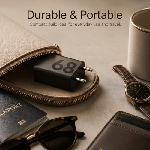 Image of 68W TurboPower Fast Charger Adapter | with Type-C to Type-C Cable | PD Charger Compatible with Moto Edge 40, Edge 30, G84, G73, Pro Smartphones, Tablets & More USB-C Devices By AILKIN