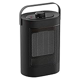 【Tragbar und leicht】Die kleine Elektroheizung energiesparend Abmessungen 15,7 x 10,8 x 24,5 cm, Geringes Gewicht (0,9 kg). Mit Tragegriff und kompaktem, tragbarem Design, einfach zu transportieren.