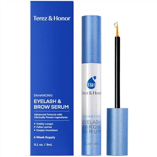 Terez & Honor Wimpernserum & Augenbrauenserum für Wachstum: klinisch getestetes Serum für längere, dichtere & vollere Wimpern & Brauen - hormonfrei, 3 ml, hergestellt in Korea - Lash & Brow Serum