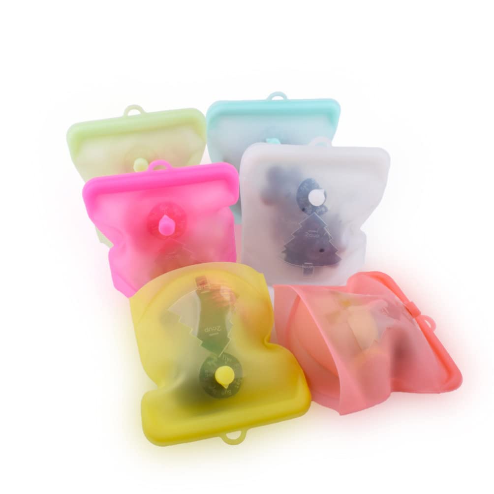 Alipis Sacchetti Per Congelatore Per Alimenti Riutilizzabili in Silicone Per Frutta E Verdura Sacchetti Salvafreschezza Casuali