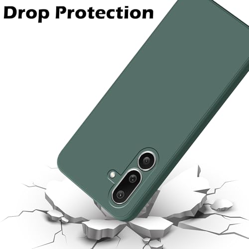 Image of amazon basics Back Cover for Samsung Galaxy M56 5G / Galaxy F56 5G | Ultra Slim Soft Rubberised Case | Matte Silicone Flexible Mobile Case | Camera Protection - Green