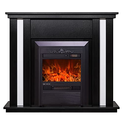 Kaminlicht Gustavo Elektro Eckkamin Elektrischer Standkamin mit Heizung,...