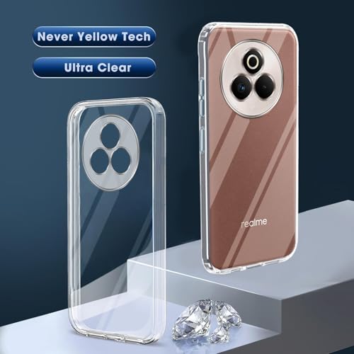 Image of Jkobi Back Cover for Realme P3 Pro (Silicone Clear Shockproof Case with Camera Protection and Dust Plugs | Transparent)
