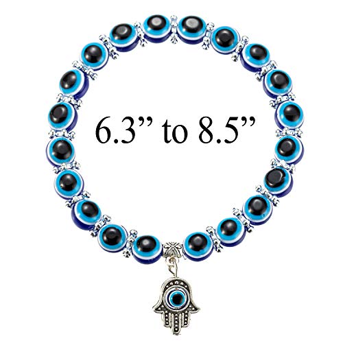kelistom Evil Eye Hamsa Hand Bracelet for Protection and Luck Handmade Link Bracelets for Women Men Amulet Jewelry2