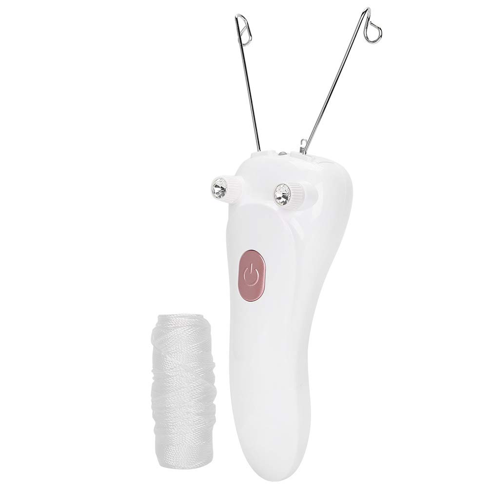 【Cadeau de fête des mères】 Épilateur de filetage électrique, épilateur de fil d'épilation physique sûr de 2 couleurs, visage de haute qualité pour femme(Pink)