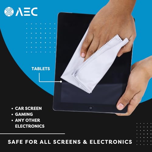 Image of AEC ClearPro Ultra Premium Microfiber Cleaning Cloth for Mobile Screen, Camera Lens, Glasses, Laptop, Tablet & Monitor | Lint-Free, Washable | 12 x 12 Inch (Gray, Pack of 1)