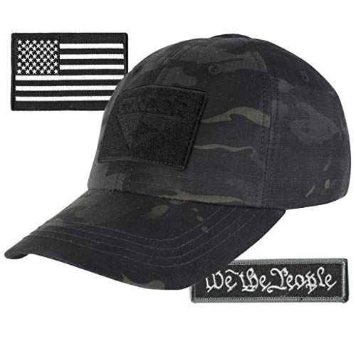 Condor Fitted Tactical Cap Bundle - We The People & USA Patches - Choose Size