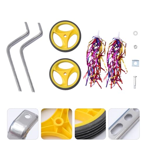 Ruedas de Entrenamiento para Bicicleta y Ruedas Estabilizadoras con Soporte Amarillo y Cinta, Universales para Bicicletas de 12 a 20 Pulgadas, para Equilibrio y Seguridad miniatura 6
