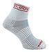 Produktbild Wrightsock - 1 Paar Herren/Damen Profi Sportsocke, Laufsocke, Modell Coolmesh II in hellgrau, Anti-Blasen-System, doppellagig, Quarter (knöchelhoch), Halbmarathon Stick 21,0975, Gr. M
