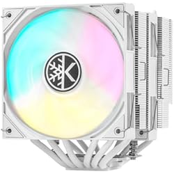 KINGCOOL Iron Wind 120 ARGB CPU Air Coolor, 6 Heat Pipes & Dual Towers, Dual 120mm PWM Fans, 1800 RPM Speed, ARGB Lighting, PC Cooler for AMD AM4 AM5/ Intel LGA 1851/1700, White