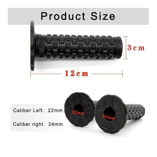 Poignées moto caoutchouc anti vibration pour guidon 22mm - 6