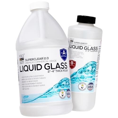 Deep Pour Epoxy Resin Liquid Glass 0.75 Gallon / 96 oz Kit, 2-4 inch Super Clear Amazing Flow Casting Resin Kit, High Temp Heat UV Resistant Food Safe Epoxy, Bubble Free Low Viscosity