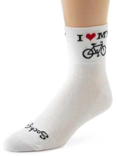 Sock Guy I Heart My Bike White Large/X-Large