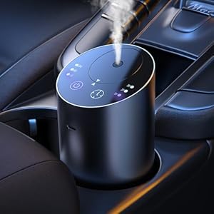 Barthelemy Waterless Car Diffuser, Waterless Diffusers for Essential Oils with Smart Cold Mist & No Leakage Tech, Cordless Aromatherapy Diffuser with Timing & 3 Mist Levels for Car, Room, Office