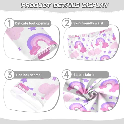 Girls Leggings Size 4T Rainbow Cloud Star Breathable Stretchy Tights Girl Yoga Pants for Gymnastics Dance3