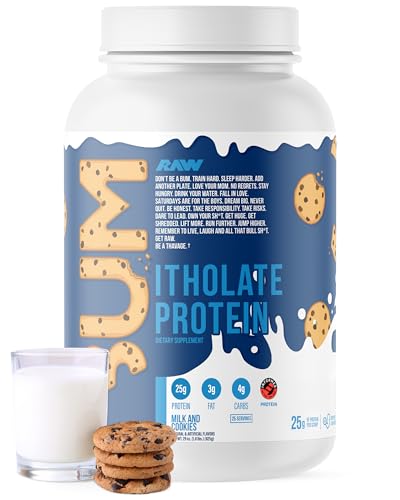 RAW Whey Isolate Protein Powder Milk & Cookie (CBUM Itholate) - 100% Grass-Fed Sports Nutrition Powder for Muscle Growth & Recovery - Low-Fat Low Carb Naturally Flavored - 25 Servings