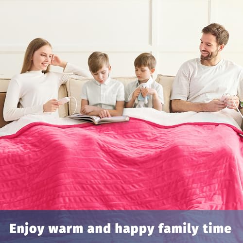 King Size Heated Electric Blanket - 90" x 108" with Dual Control, 10 Heating Levels & 8 Hours Auto Off, Soft Warm Flannel Gifts with Over-Heat Protection, ETL & FCC Certified