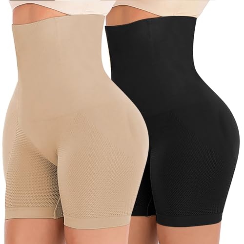 Fitness, Sports Jogoi 2 pcs Fajas para Mujer Moldeadora Calzones Cintura Alta Levantamiento de Cadera Pantalones Compresión Invisible sin Costura Control Estilo Panal