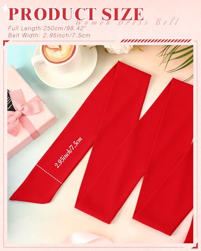 Image of Glitopper Women Chiffon Sash Belt Dress Sash Waist Bridal Wedding Belt 50s Accessories 3'' Wide