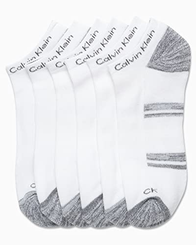 Image of Calvin Klein Mens No Show Socks - 6 Pack Soft Cotton Blend Cushioned Athletic Low Cut Socks for Men for Sports and Running
