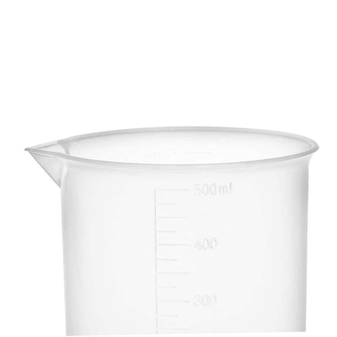 Vaso de plástico transparente de 500 ml, taza medidora graduada para laboratorio y cocina, diseño sin mango, perfecto para experimentos científicos y medición de líquidos