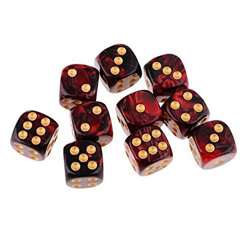 ATORSE Toy 4x6-sided Game Dice 16mm Dice for Board Games and Teaching Math Red+Black-Toys & Hobbies-Games-Role Playing Games-Dungeons & Dragons-Accessories & Dice-image-31